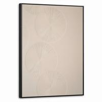 LEINWAND Bilder mit Rahmen - Japandi - Beige - Modern - 60x80 - Ecru, Textil (60/80cm) - MuchoWow