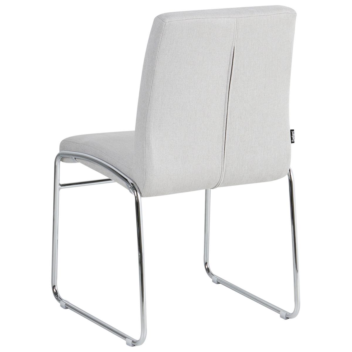 ESSZIMMERSTUHL 2er Set Stoff Hellgrau Lecco - Silberfarben/Hellgrau, Textil/Metall (49/85/50cm) - Beliani