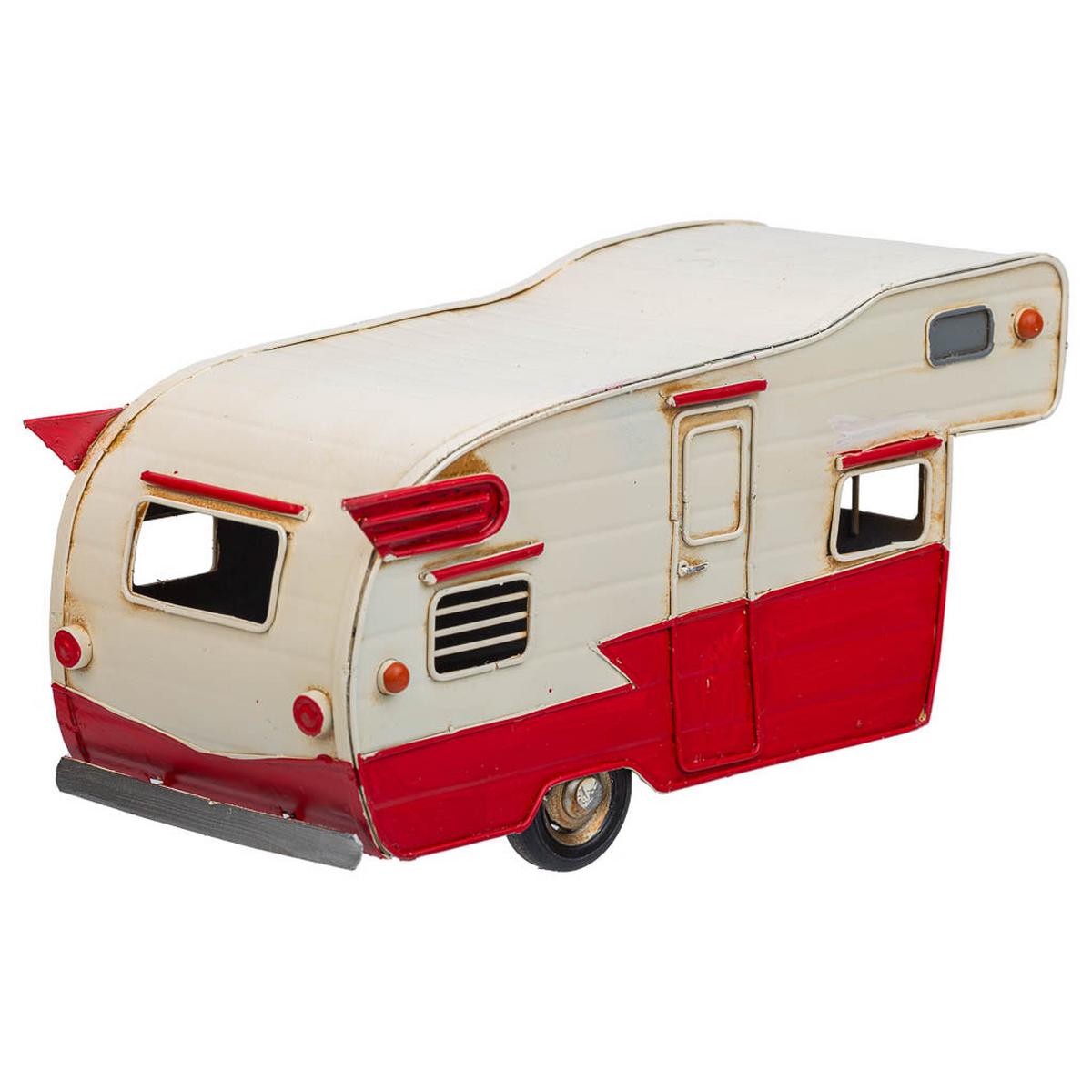WOHNWAGEN aus metall 28x13x15cm - Rot, Metall (28/15/12.5cm) - Wanderlust