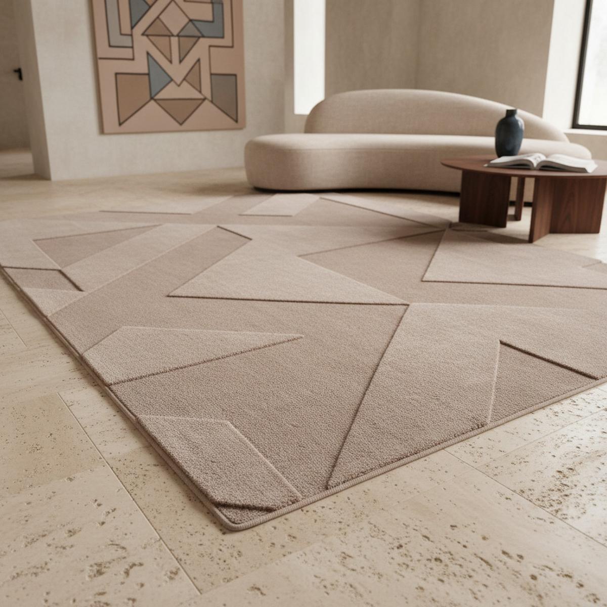TEPPICH Kurzflor Waschbar LAVAREDO in Beige, geometrisch, 120 x 170 cm - Beige, Textil (170/120cm) - KADIMA DESIGN