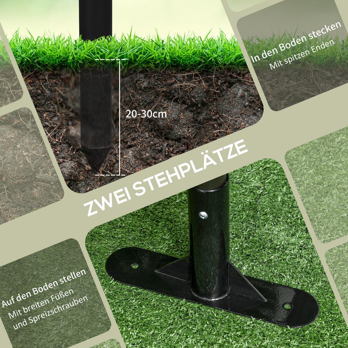 GARTENZAUN, Stahl mit PE-Beschichtung, Braun - Braun, Metall (22/150cm) - Outsunny