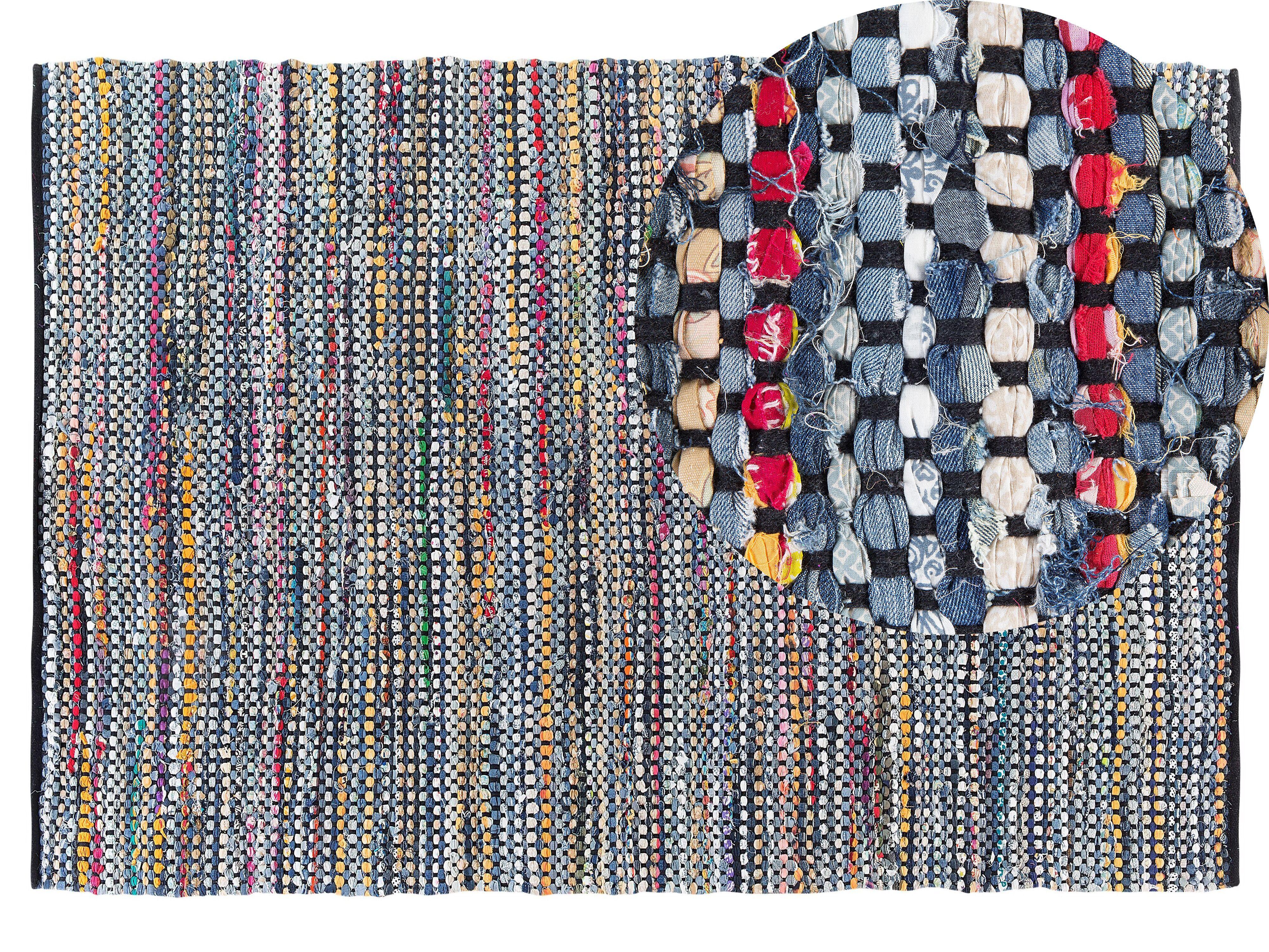TEPPICH geflochten Alanya 200/140 cm - Multicolor, Textil (140/200cm) - Beliani