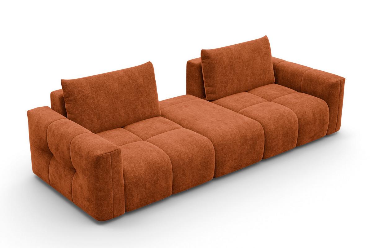 SOFA VERONA 4-Sitzer, Orange - Schwarz/Orange, Holz/Textil (282/83/110cm) - Courtois Laville