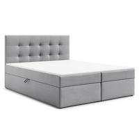 BOXBETT GALATA 160x200 cm mit Bettkasten und Matratze - Grau + TOPPER - Schwarz/Grau, Holz/Holzwerkstoff (160/200cm) - AX Living