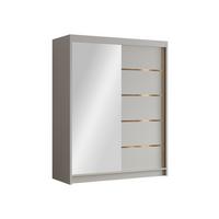 SCHIEBETÜRENSCHRANK Flavio III - Goldfarben/Naturfarben, Holzwerkstoff/Metall (150/200/58cm) - MIRJAN24