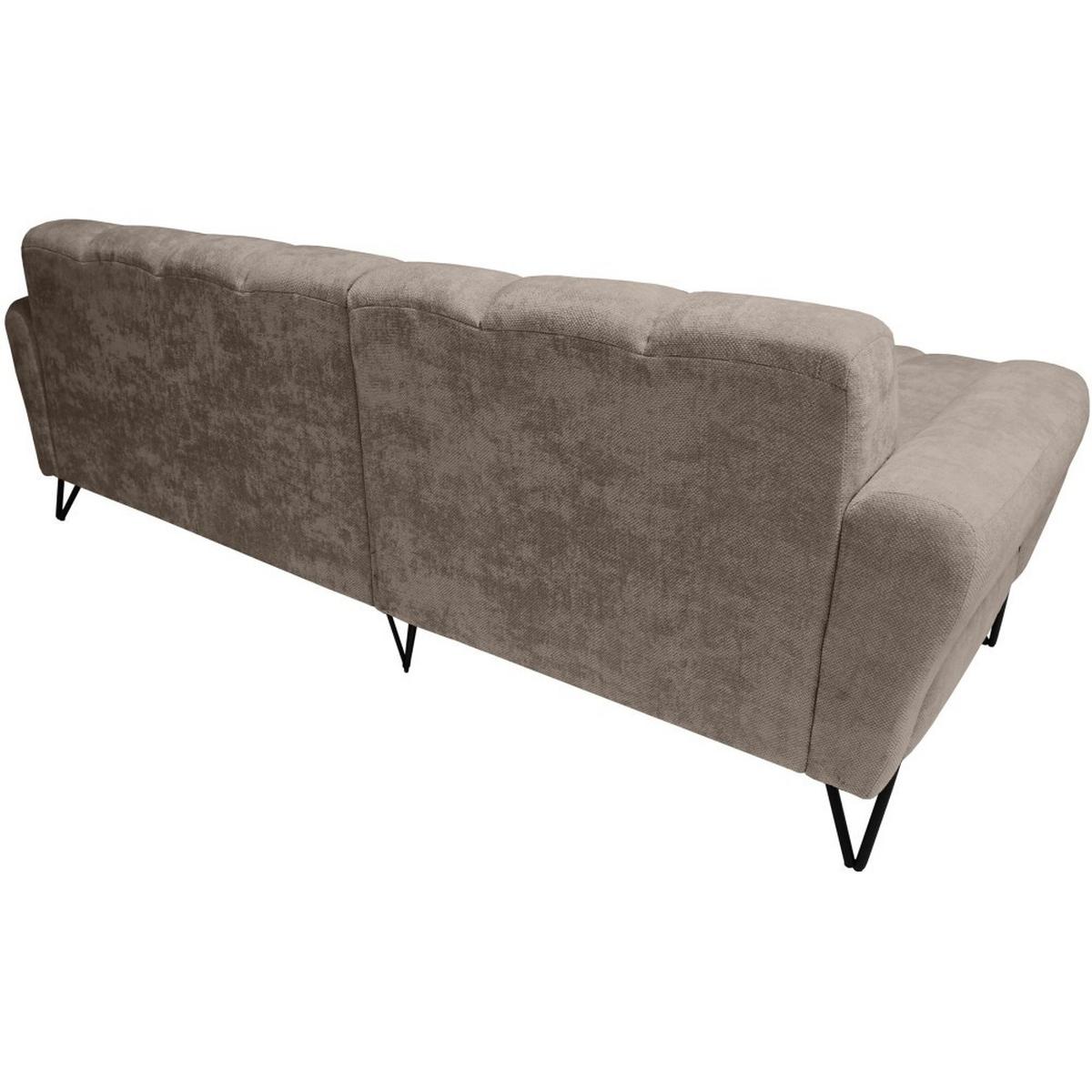 ECKSOFA Volare Mini ohne Schlaffunktion braun links, Vega-Stoff - Schwarz/Braun, Textil/Metall (256/165cm) - Beautysofa