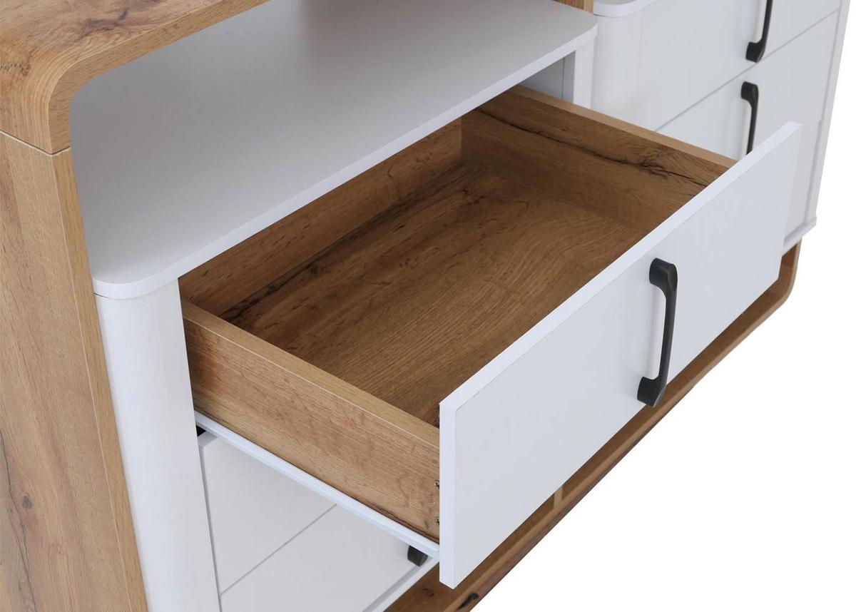 KOMMODE Weiß, Braun - Weiß/Braun, Holz (120/80/42cm) - MCW