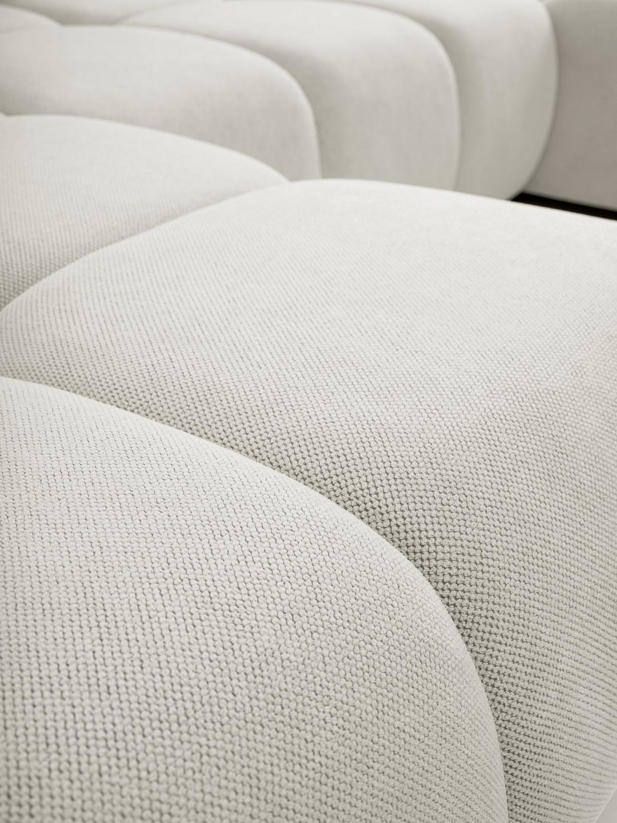 WOHNLANDSCHAFT DUCA U Creme Jersey mit Schlaffunktion - Creme, Holz (359/88/177cm) - MASSENO