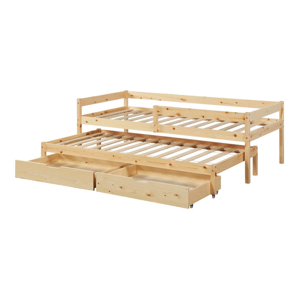 DOPPEL-KINDERBETT Sonkajärvi - Naturfarben, Holz (90/200cm) - [en.casa]