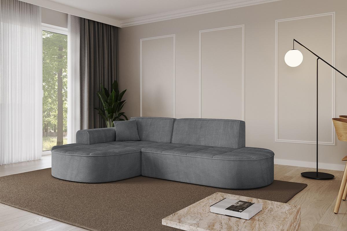 ECKSOFA Ottomane Links TARO-L1 - 243x171x79,5 cm Dunkelgrau - Dunkelgrau, Holzwerkstoff/Textil (243/171cm) - ALTDECOR