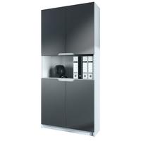 BÜROSCHRANK Logan Fronten in Graphit Seidenmatt - Graphitfarben, Holzwerkstoff (82/184/37cm) - Vladon