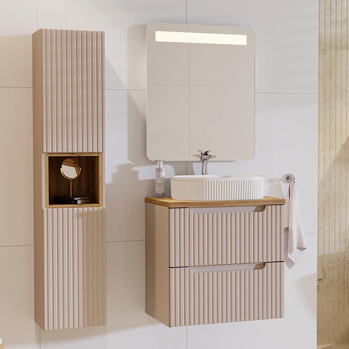 WASCHTISCHUNTERSCHRANK 60cm Riva Kaschmir - Beige, Holzwerkstoff (60/57/40cm) - Petits-meubles