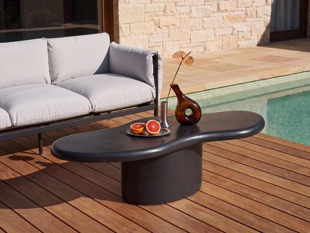 COUCHTISCH 57/120 cm Schwarz Conza - Schwarz, Keramik (57/120/34cm) - Beliani