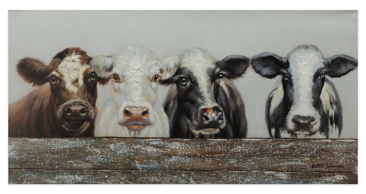 ÖLGEMÄLDE 100/50 cm - Schwarz/Weiß, Holz/Textil (100/50cm) - KUNSTLOFT