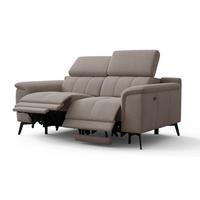 RELAXSOFA FIERO 2-Sitzer mit 2 Relaxfunktionen, taupe - Taupe/Schwarz, Holzwerkstoff/Textil (170/82/103cm) - Wozimo