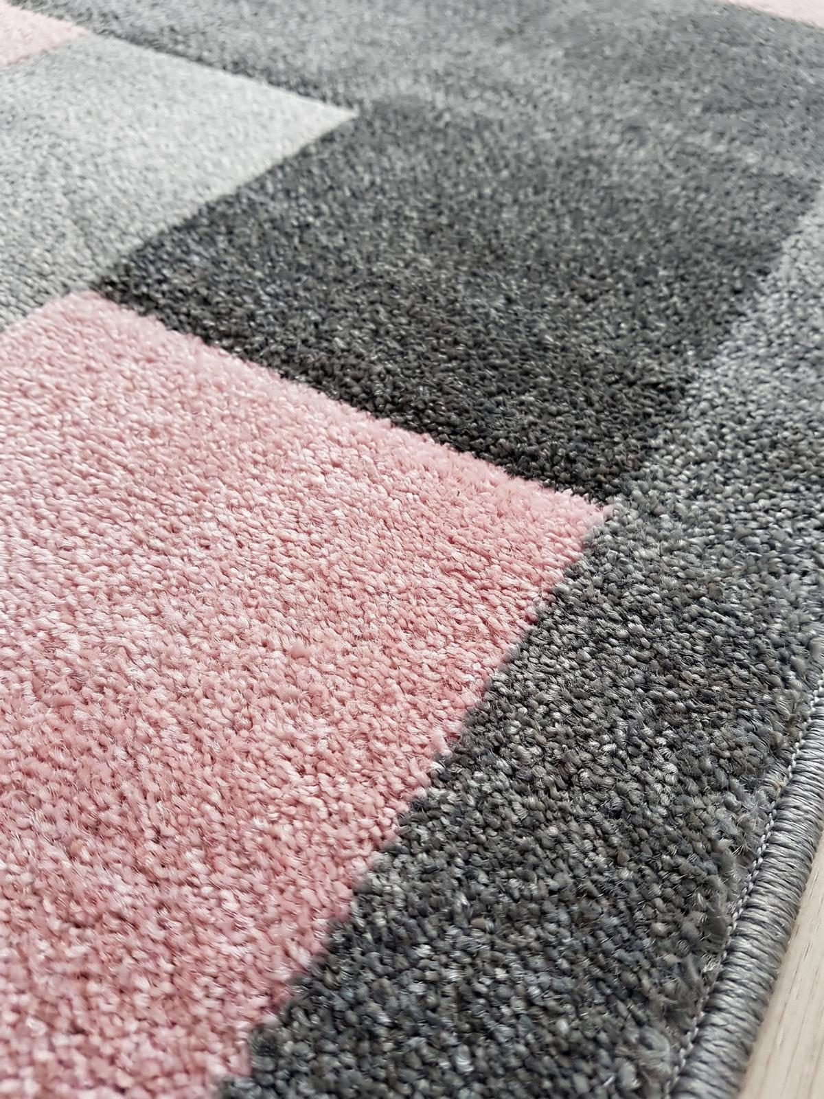 TEPPICH Kurzflor SOLDA in Rosa, kariert, 160 x 230 cm - Rosa, Textil (160/230cm) - KADIMA DESIGN