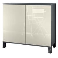 KOMMODE Skadu Creme Hochglanz - Creme, Holzwerkstoff (92.5/84.5/35cm) - Vladon