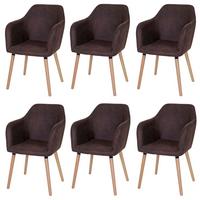 ESSZIMMERSTUHL Rehbraun 6er-Set - Hellbraun/Dunkelbraun, Textil (58/88/64cm) - MCW