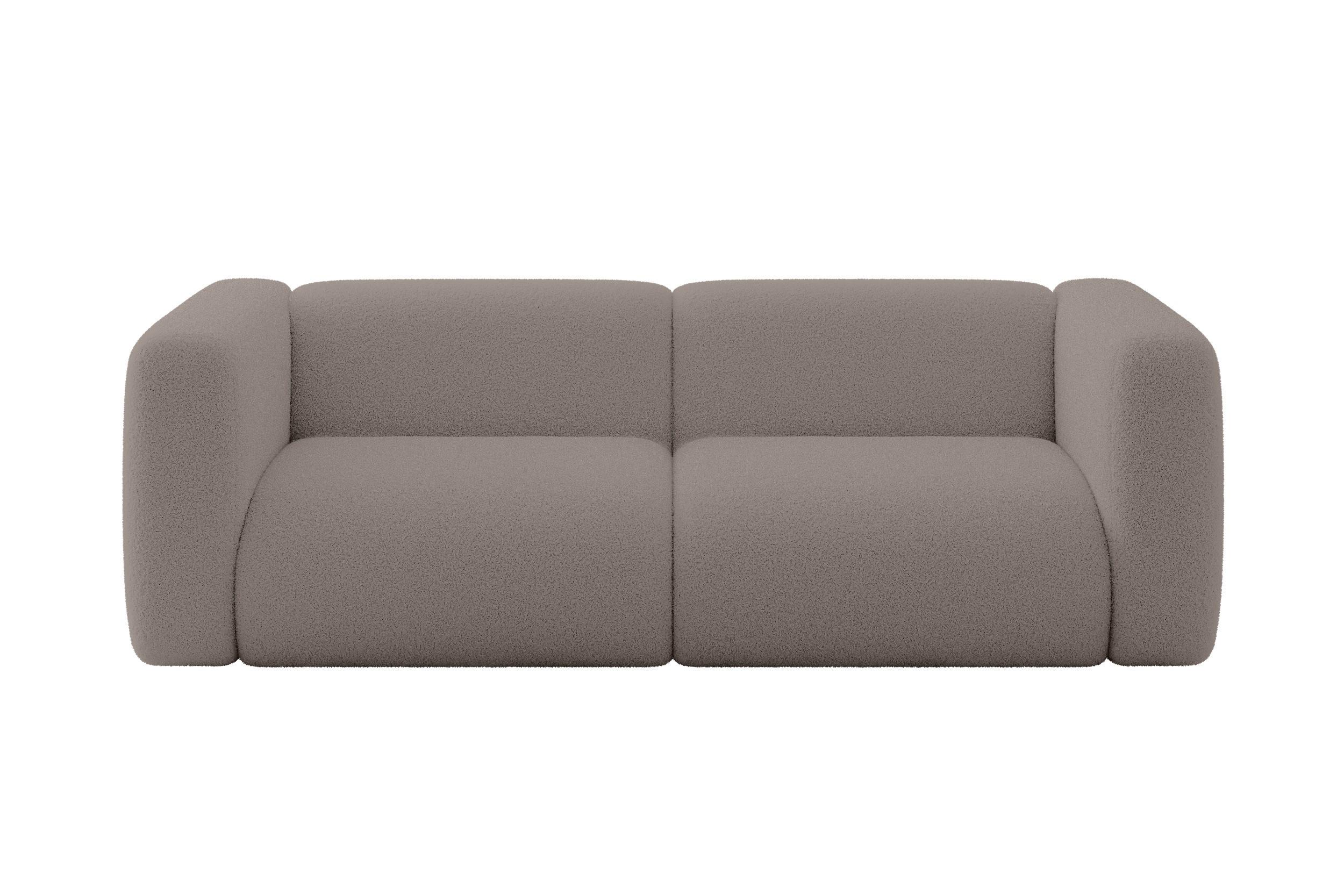 MODULARES Sofa 2-SITZER MIRA-S1 228x89x70 Braun cm Bouclé - Dunkelbraun/Schwarz, Holzwerkstoff/Kunststoff (228/70/89cm) - ALTDECOR