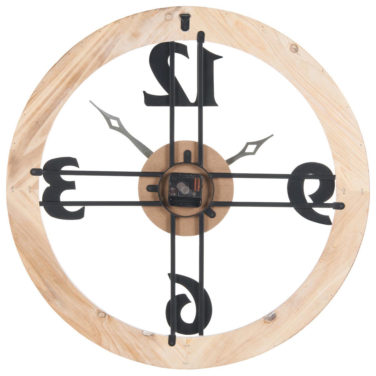 WANDUHR Hellbraun Mesillas - Hellbraun/Silberfarben, Holzwerkstoff (60/60/3cm) - Beliani