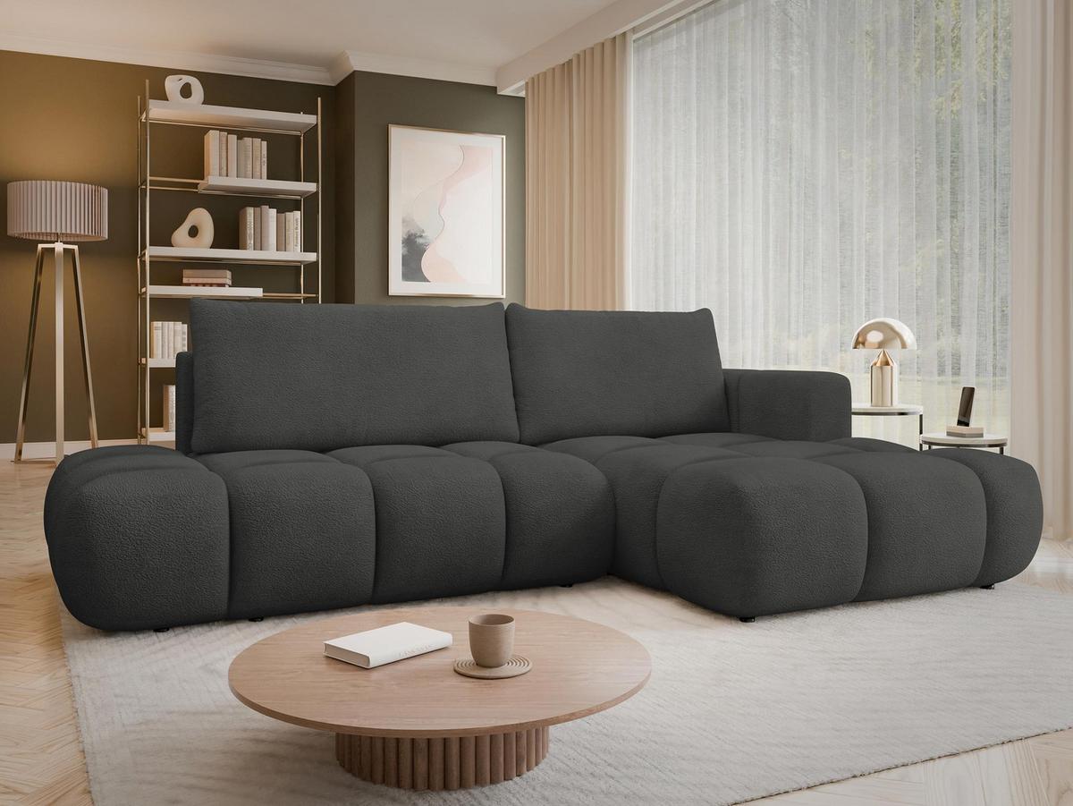 ECKSOFA Soffi, Seite: Rechts - Anthrazit/Schwarz, Holz/Kunststoff (283/166cm) - MIRJAN24