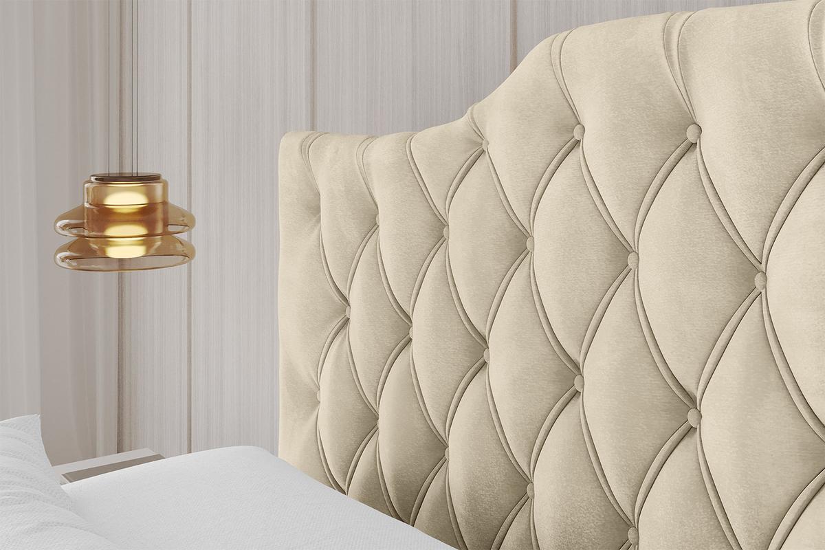 POLSTERBETT mit Bettkasten und Lattenrost, Boxbett ohne Matratze - FALIO 120x200 Beige - Ecru, Holzwerkstoff/Textil (120/200cm) - ALTDECOR