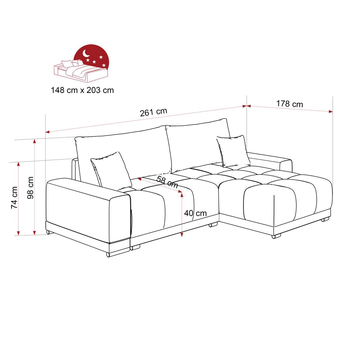 ECKSOFA TARA mit Schlaffunktion und Bettkasten Grün - Chromfarben/Grün, Kunststoff/Textil (261/178cm) - Idohome