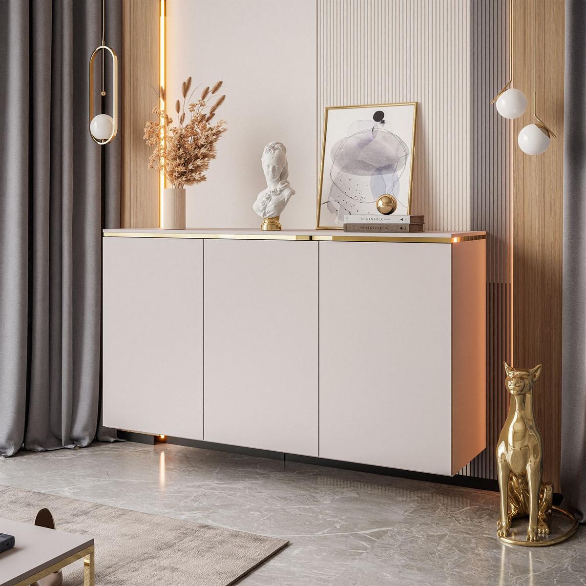 KOMMODE HÄNGENDE AURORA 3D Kaschmir - Kaschmir, Holzwerkstoff (140/76/40cm) - Lookway