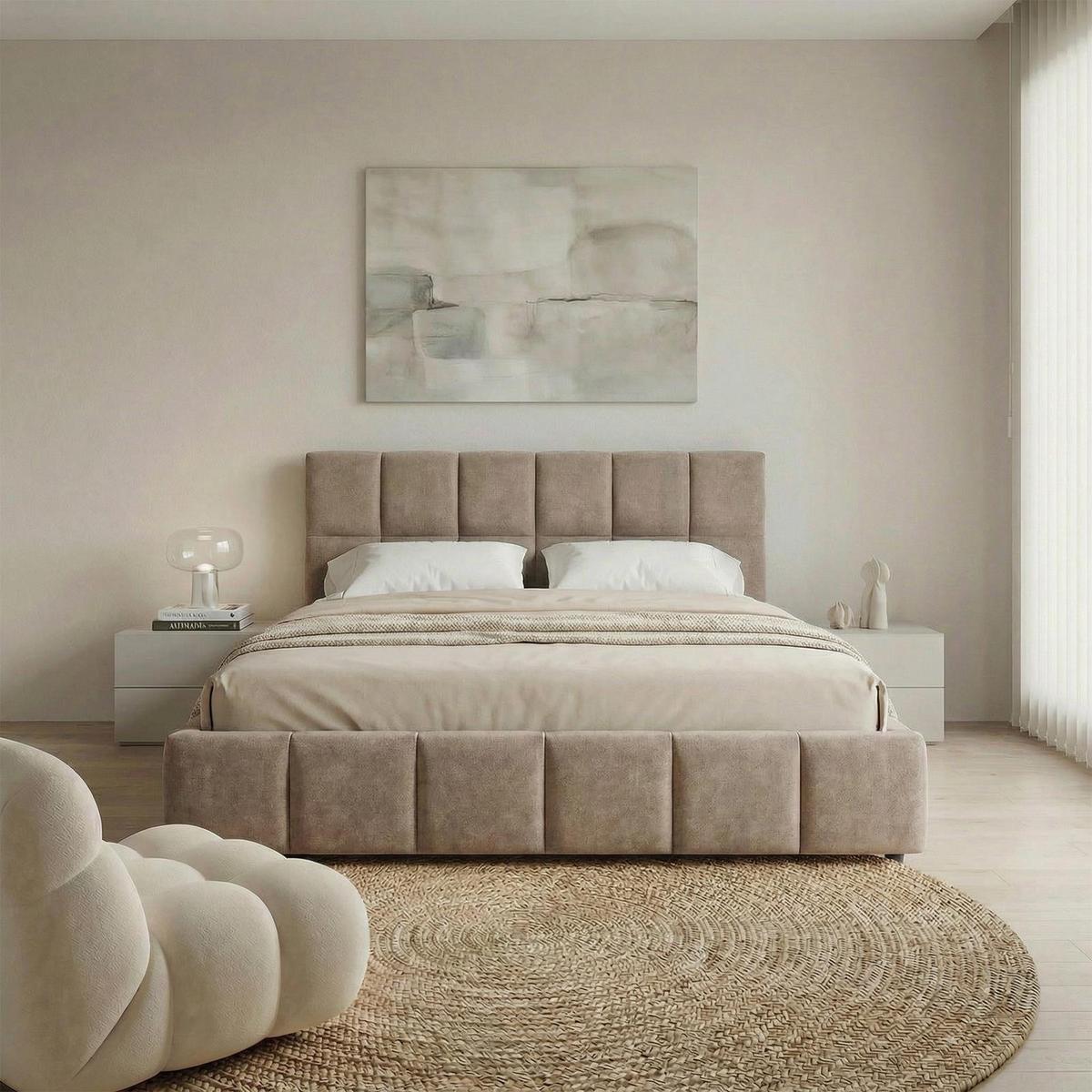 POLSTERBETT EMILIA 180x200 cm braun - Braun, Textil (180/200cm) - IDIMEX