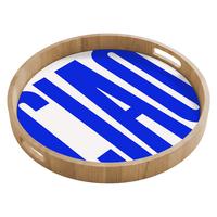 TABLETT Ciao - Großbuchstaben - Blau - Minimalistisch 50x50 cm - Blau, Holz (50/5/5cm) - OnlyWow
