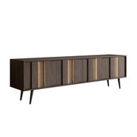TV-SCHRANK ALMA mit LED-Beleuchtung - Eichefarben/Schwarz, Holzwerkstoff (183/54/40cm) - Lookway