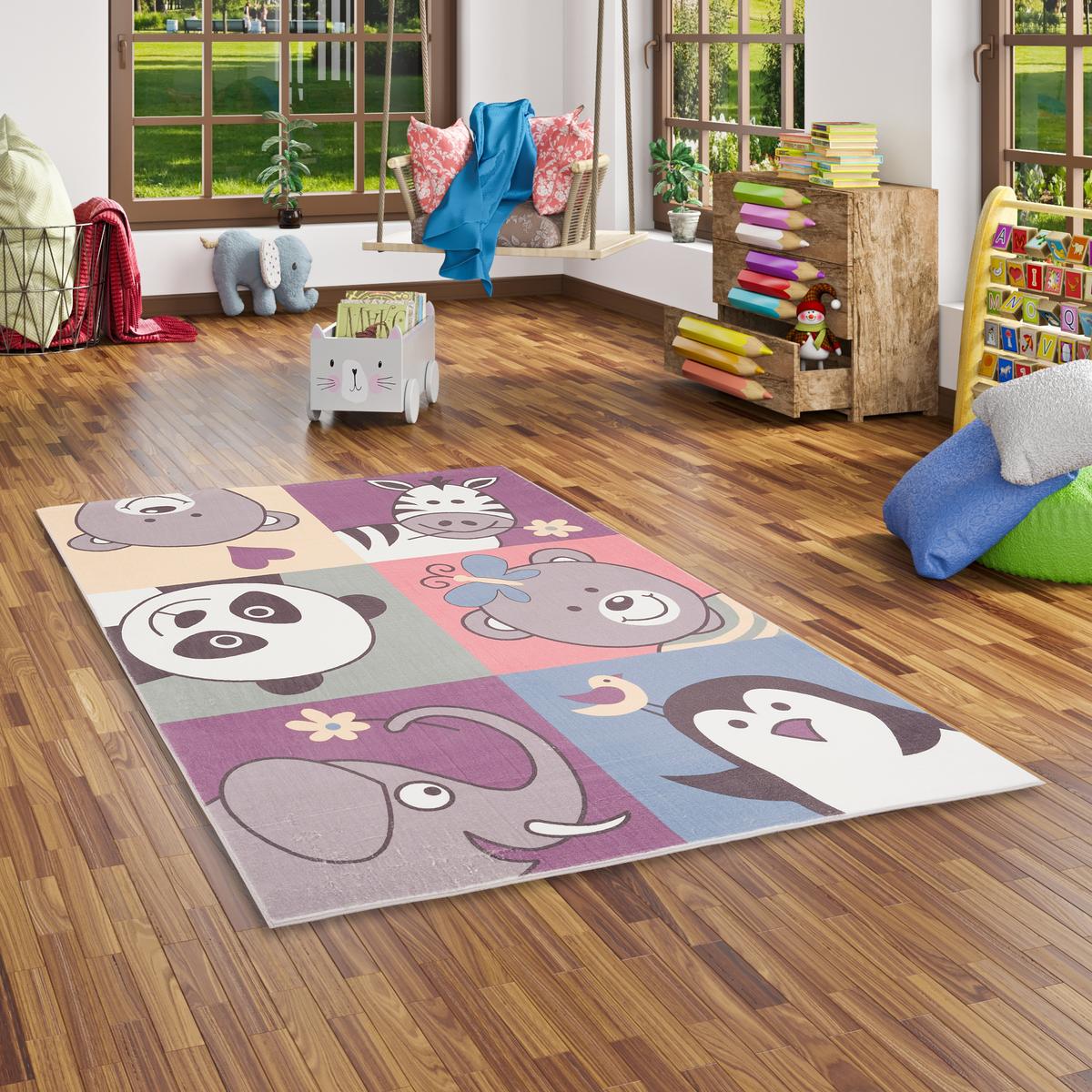 FELLTEPPICH PLUSH KIDS LUSTIGE TIERE - Multicolor, Textil (200/290cm) - Pergamon