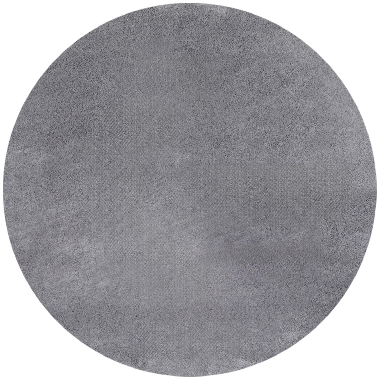 TEPPICH Kurzflor Waschbar LECH in Grau, einfarbig, Ø 200 cm - Grau, Textil (200/200cm) - KADIMA DESIGN