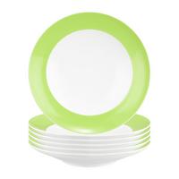 SUPPENTELLER Liberty Pure Colors Lime Green ø 23,5 cm 6er Set - Grün, Keramik (23.6cm) - Seltmann Weiden