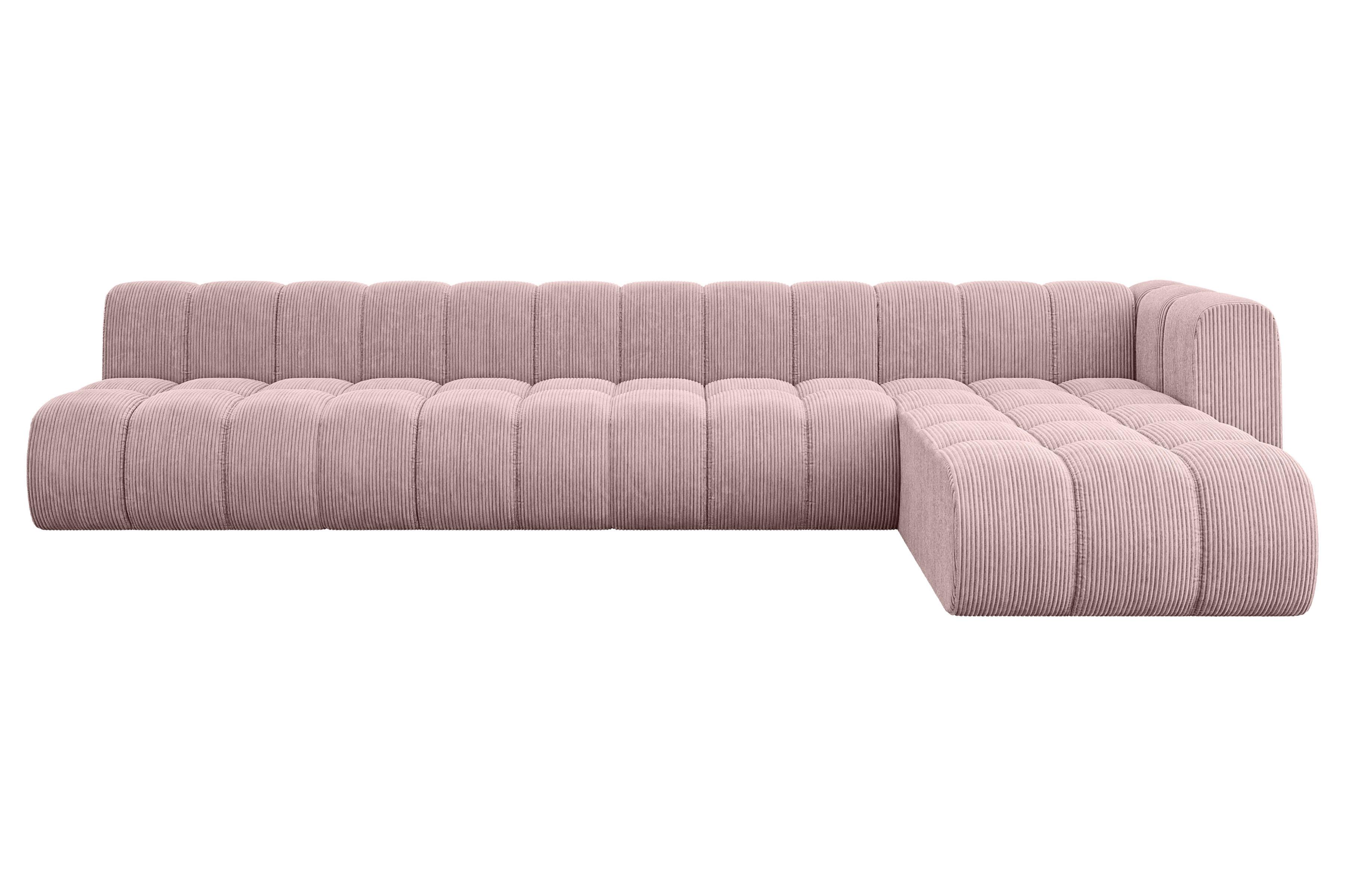 ECKSOFA modulares Sofa Darnel-L3 - 387x177x70 cm Rosa - Rosa, Holzwerkstoff/Textil (387/177cm) - ALTDECOR