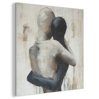 AKUSTIKBILD Abstrakt - Liebe - Schwarz und weiß - Modern Wandbilder 60x60 cm - Schwarz, Kunststoff (60/60/0.9cm) - MuchoWow
