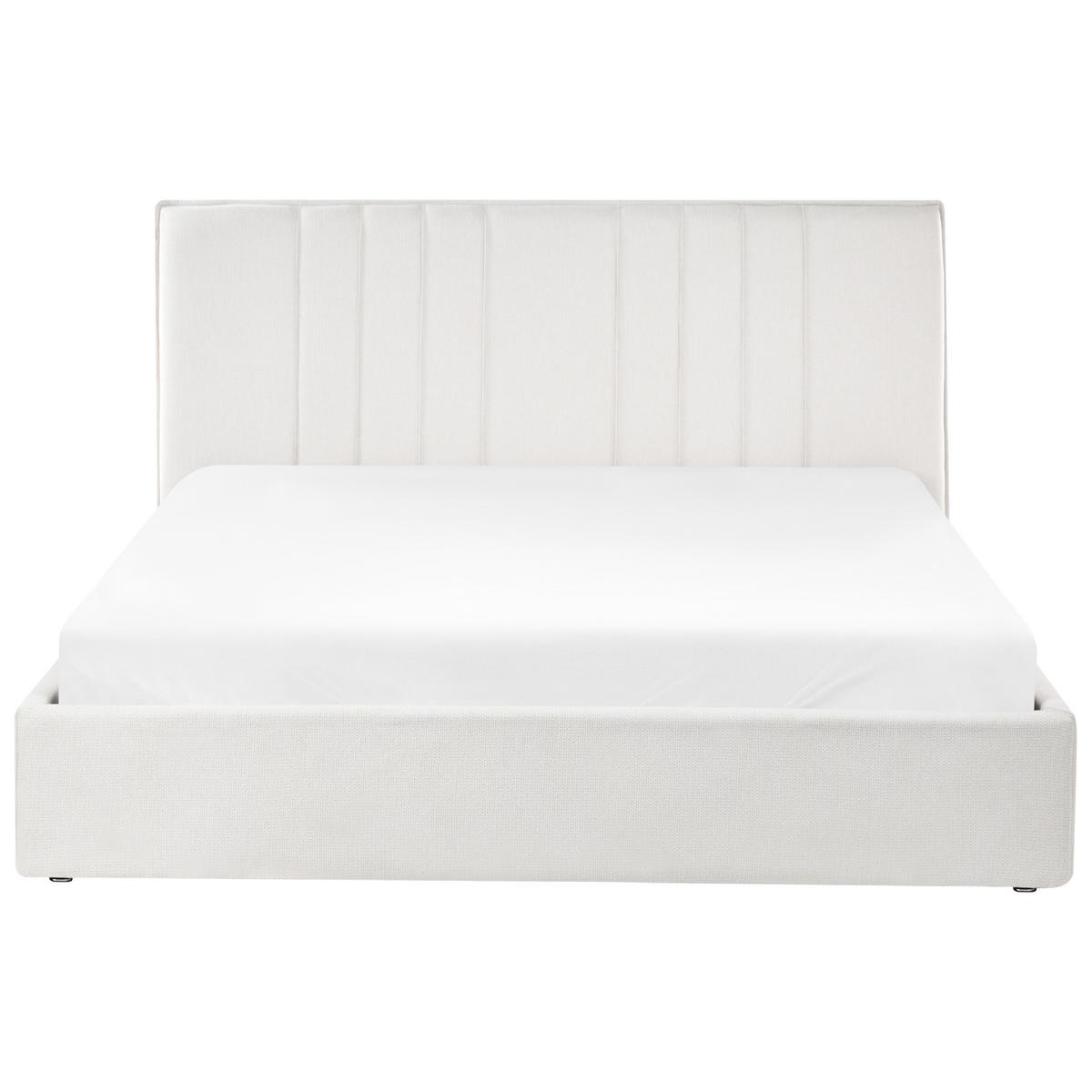 BETT mit Stauraum 160/200 cm Hellbeige Tarascon - Beige, Textil (160/200cm) - Beliani