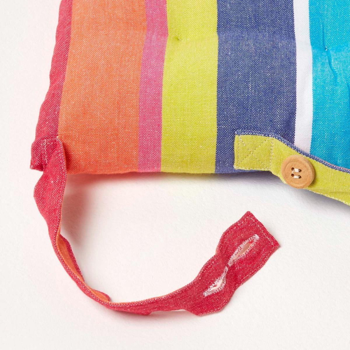 STUHLKISSEN bunt gestreift 40/40/5 cm - Multicolor, Textil (40/40/5cm) - Homescapes