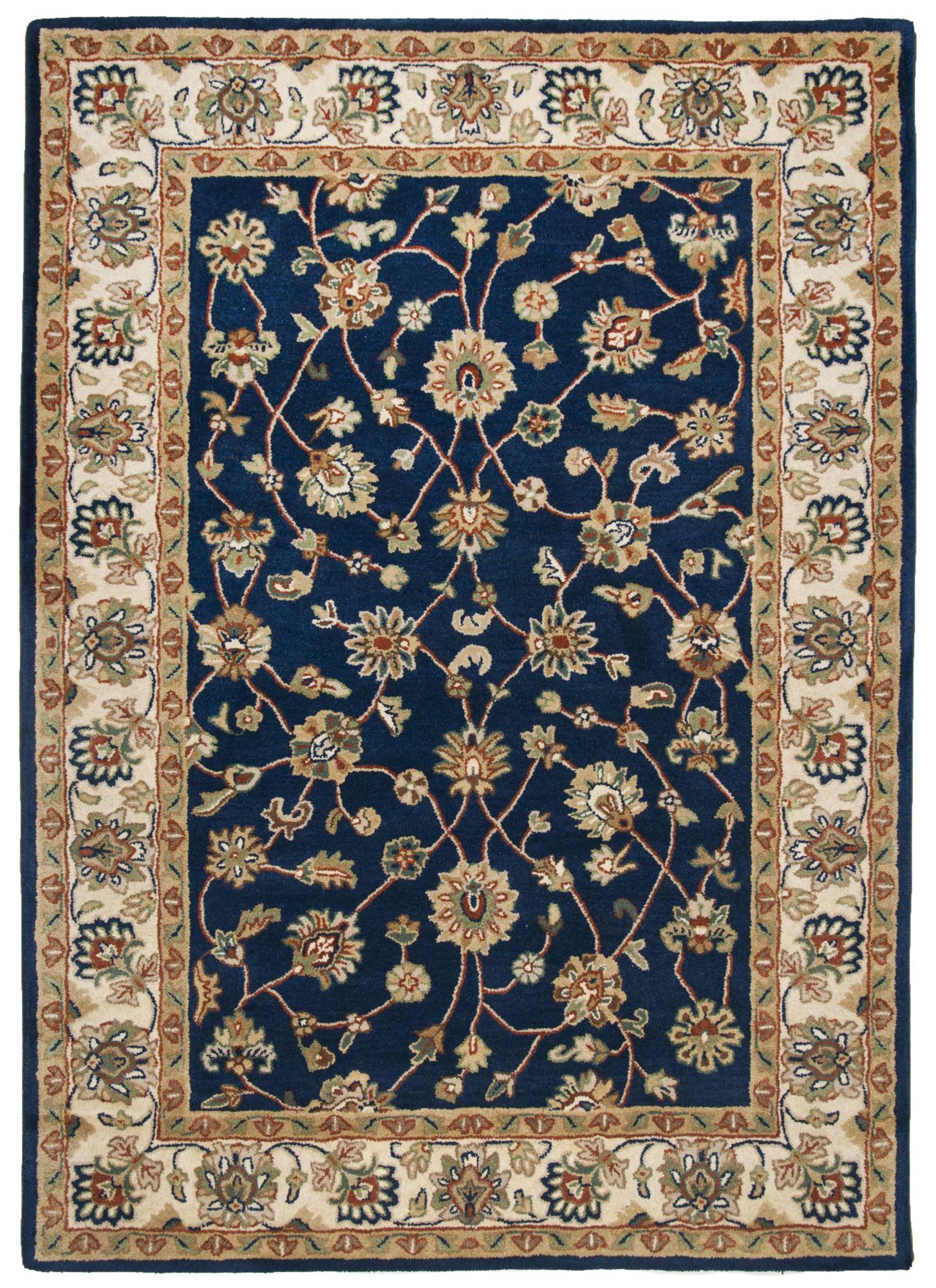 HANDTUFTTEPPICH Royal Ziegler 70x140 cm - Blau, Textil (70/140cm) - THEKO
