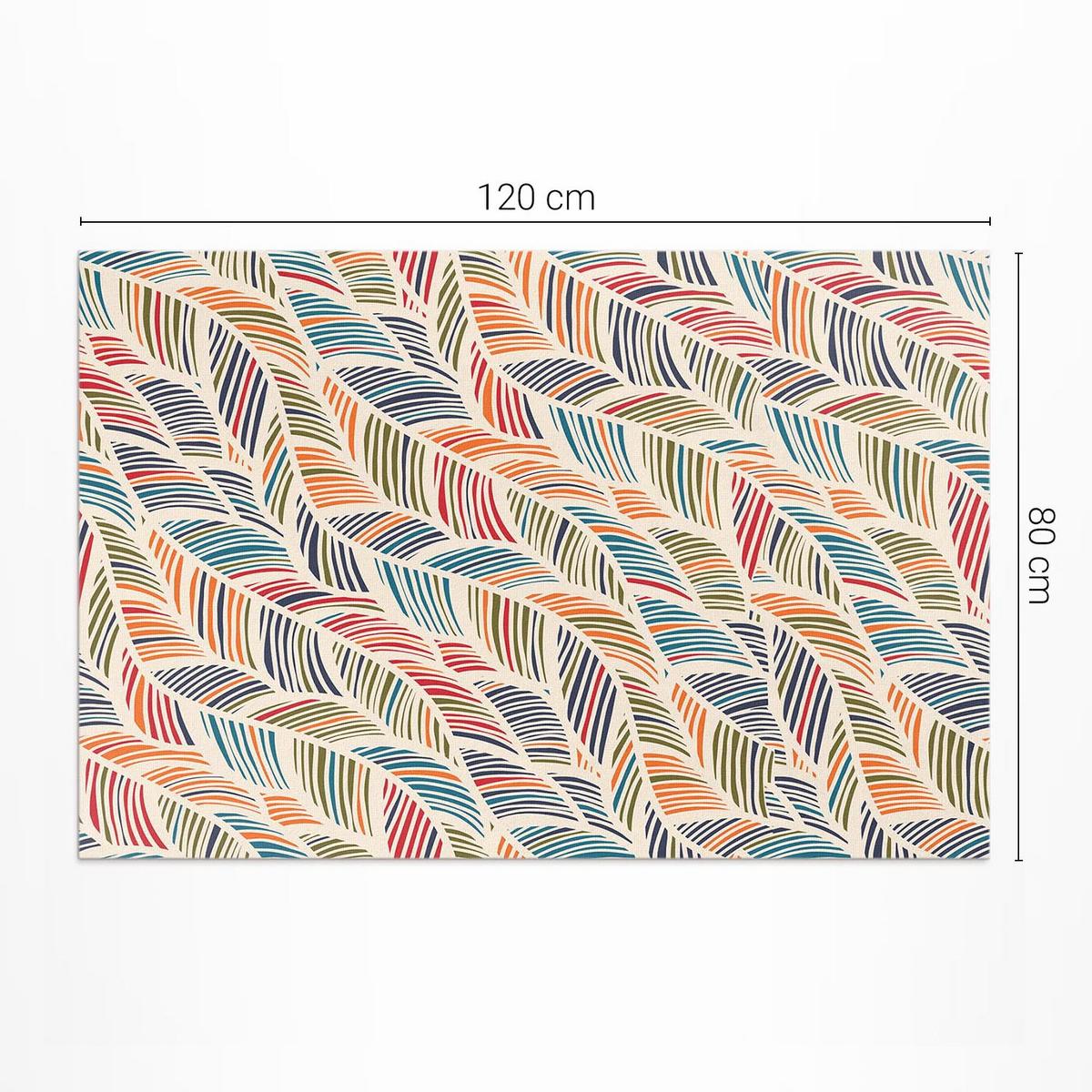 TEPPICH 80x120 cm Bunte Abstrakte Blätter Boho - Multicolor, Kunststoff (80/120cm) - Wallfluent