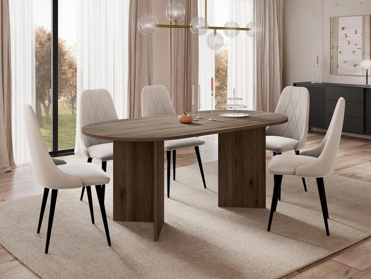 ESSTISCH Gelizo 22 mm - Nussbaumfarben, Holzwerkstoff (90/185/75cm) - MIRJAN24