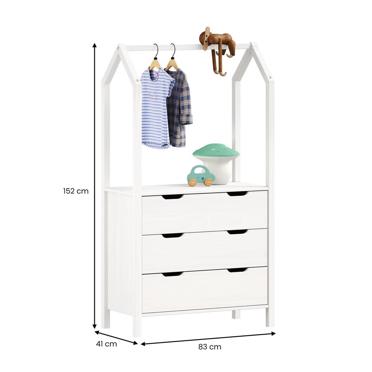 KOMMODE AMIRA weiß - Weiß, Holz (83/152/41cm) - IDIMEX