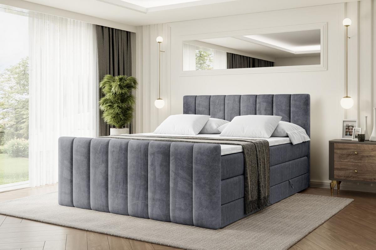 BOXSPRINGBETT OTTA-Z KING - 120x200 - H3/H4 - Dunkelgrau - Dunkelgrau, Holzwerkstoff (120/200cm) - ALTDECOR