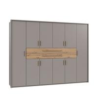 DREHTÜRENSCHRANK B273/H210/T58 cm Sandgrau, Kleiderschrank mit 2 großen Schubkästen & Griffen in Eiche Artisan Dekor / 22644 - Sandfarben/Eiche Artisan, Holzwerkstoff/Kunststoff (273/210/58cm) - luma-home