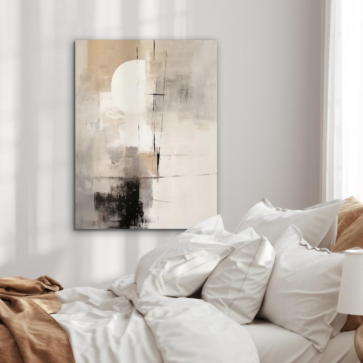 METALLBILD Abstrakt - Kunst - Grau 60x80 cm - Hellgrau, Metall (60/80cm) - MuchoWow