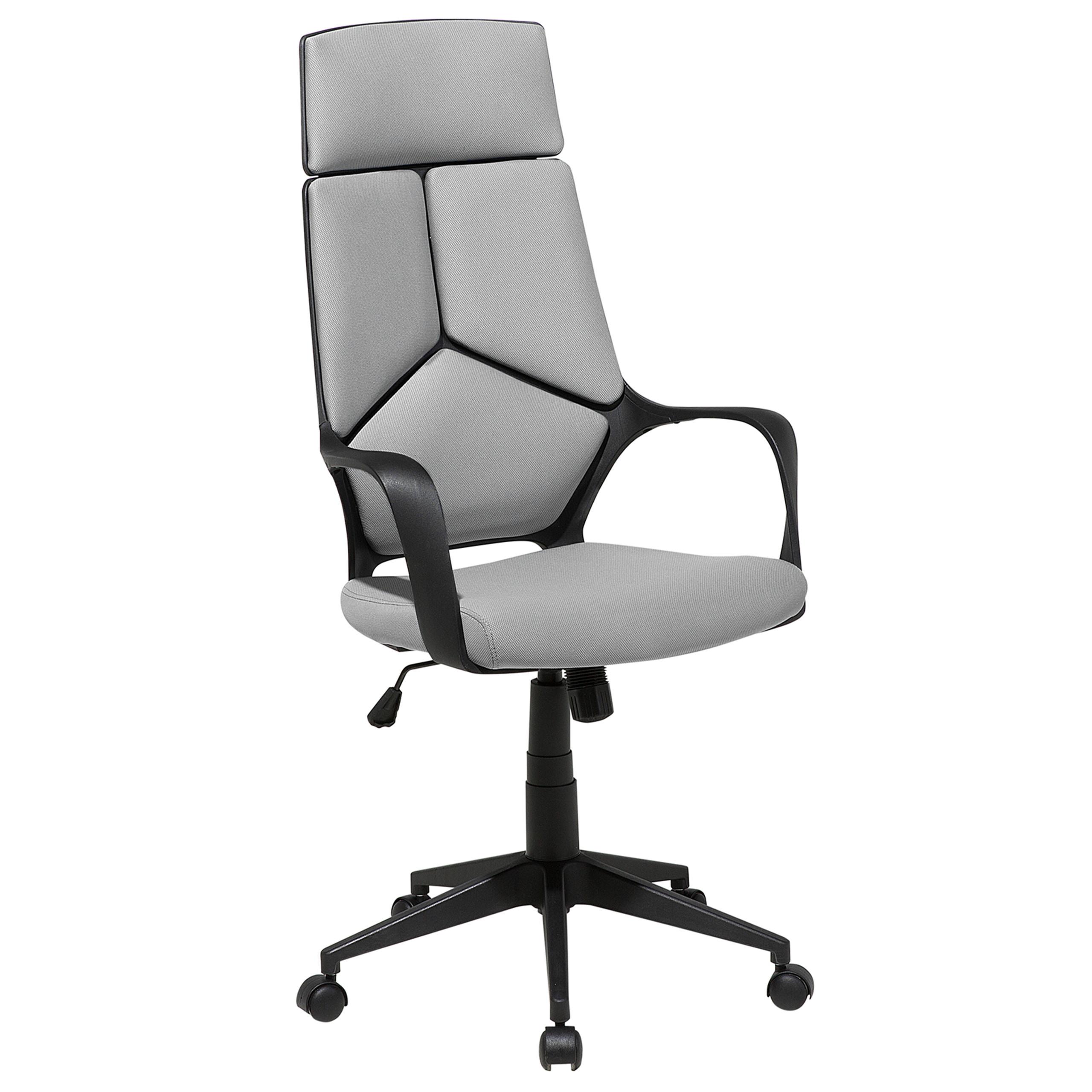 BÜROSTUHL Grau Delight - Grau, Textil (64/116/64cm) - Beliani