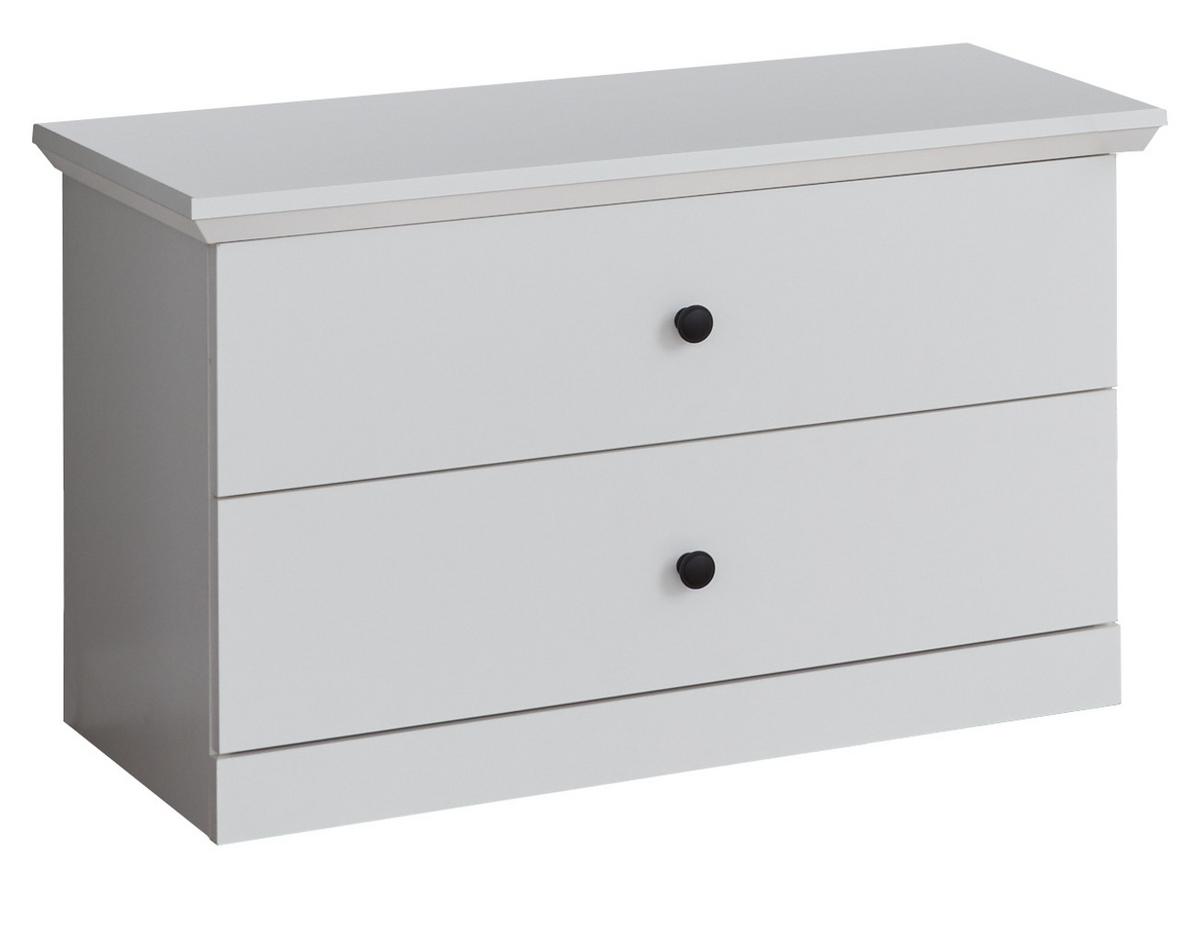 GARDEROBENBANK weiß 81 x 49 cm, Sitzbank mit Schubkästen - Silberfarben/Weiß, Holzwerkstoff/Metall (81/49/41cm) - Top.Furn
