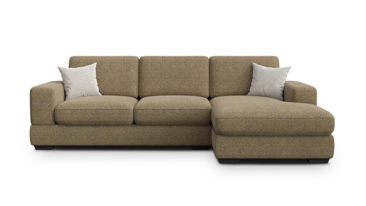 ECKSOFA OTTO 4-Sitzer, taupe - Taupe/Schwarz, Holz/Textil (279/159cm) - Wozimo