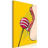 KUNSTDRUCK Gelb 60/90 cm - Pink/Gelb, Textil (60/90cm) - KUNSTLOFT