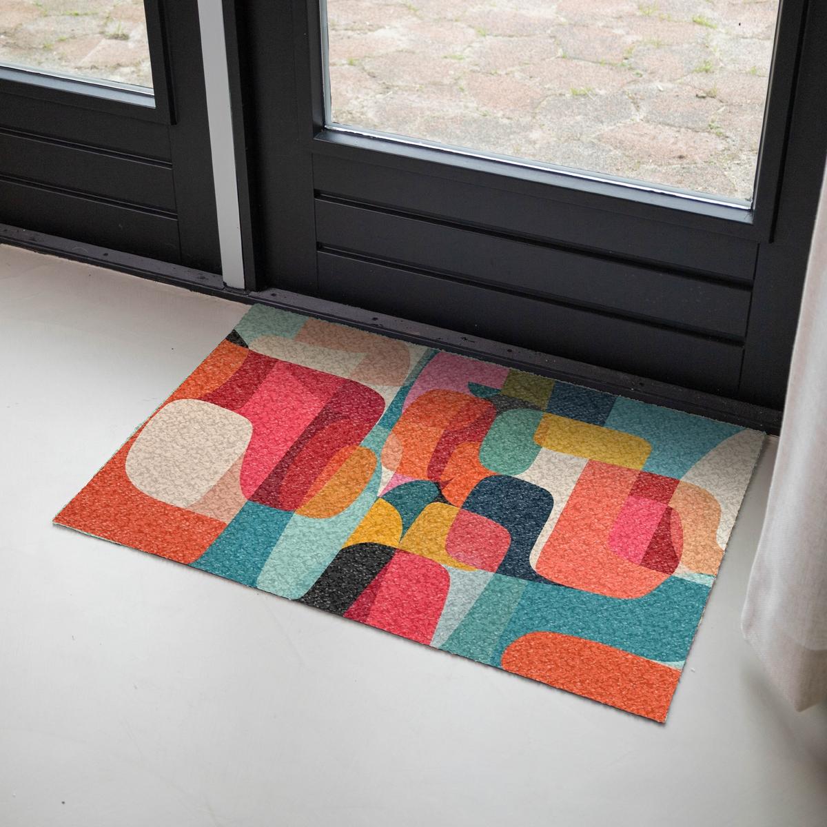 FUSSMATTE Formen - Bunt - Abstrakt - Flugzeuge Sauberlaufmatte 90x60 cm - Multicolor, Kunststoff (90/0.4cm) - MuchoWow